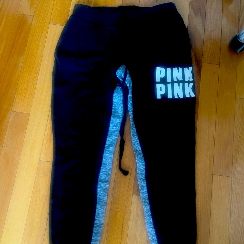 PINK Victoria's Secret Black and Gray Joggers